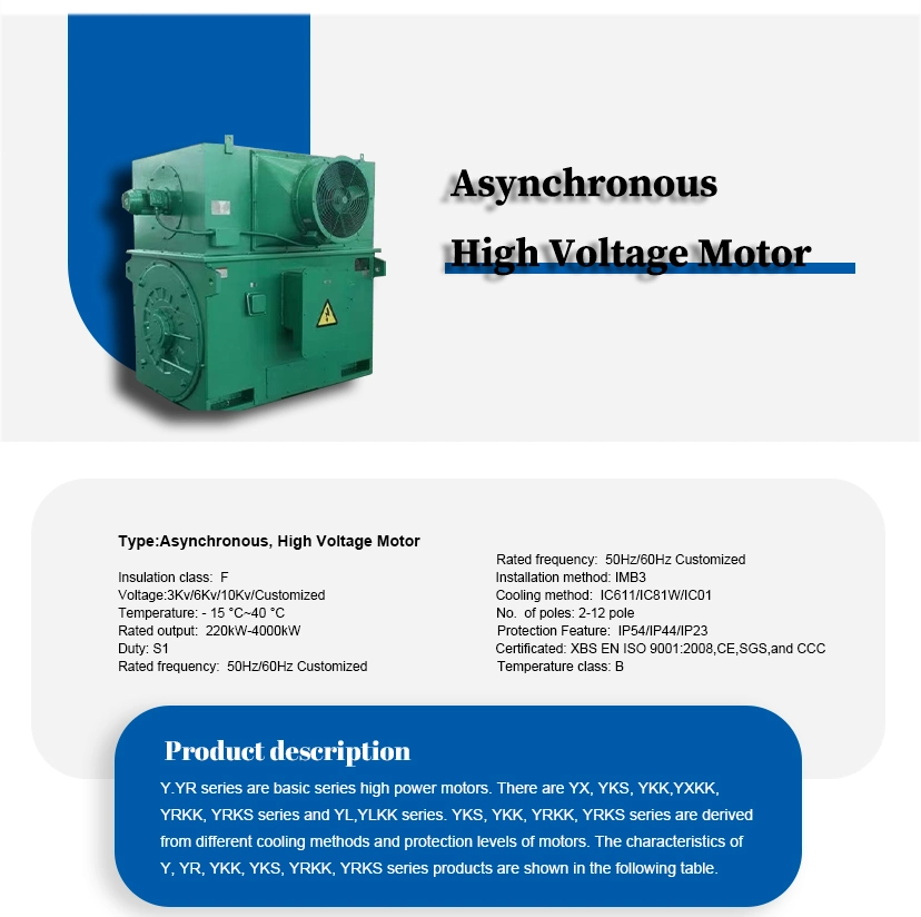 Ykk Series Induction Three Phase High Voltage Motor Electric AC Motor